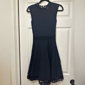 Ted Baker London navy cutout knit dress